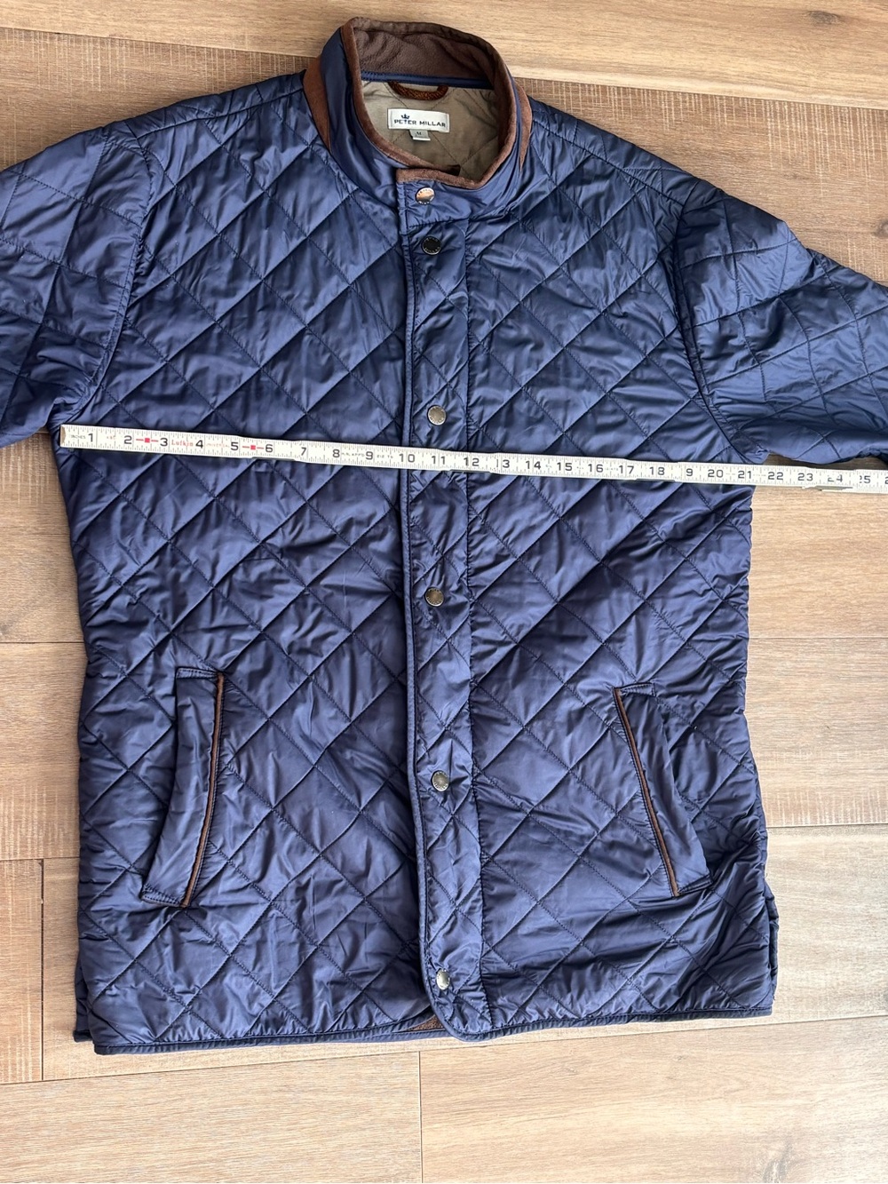 Peter Millar Suffolk Quilted Travel Coat Jacket Navy Blue Packable Men’s Medium - Picture 7 of 14